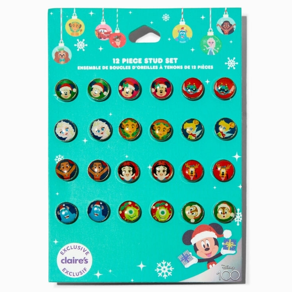 Disney Christmas Holiday Stud Earrings-12 Piece Stud Set, NEW - Picture 1 of 5